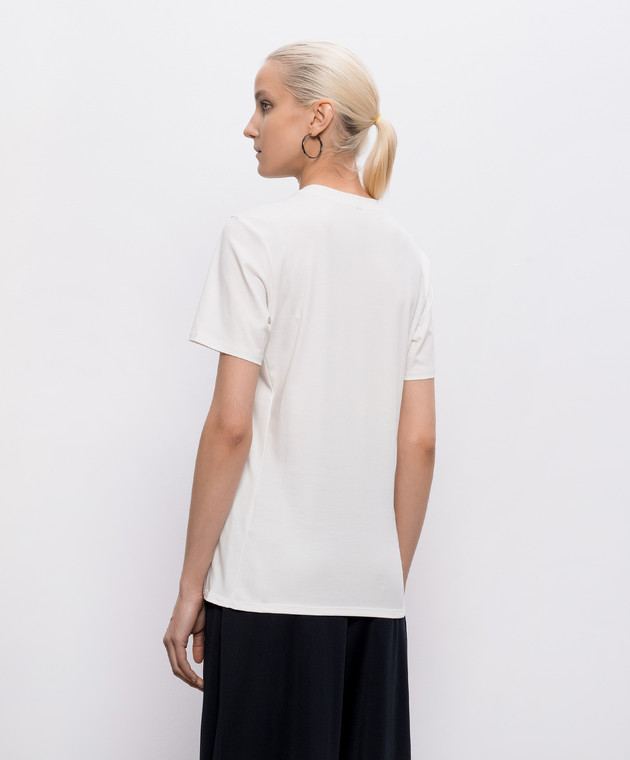 Intoca Белая удлиненная футболка из хлопка DIOSBASICPOUD442 изображение 3