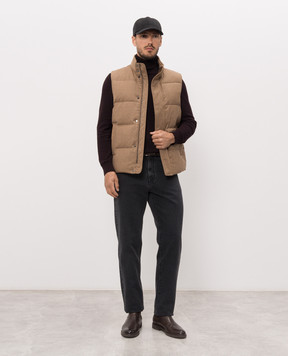 Canali Коричневый пуховый жилет из шерсти SG03516O41123