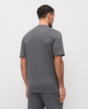 Brunello Cucinelli Серая футболка с эмблемой M0B138440