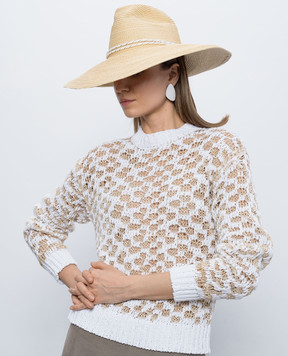 Peserico Бежевий капелюх з ланцюжком моніль S36221C0CC848