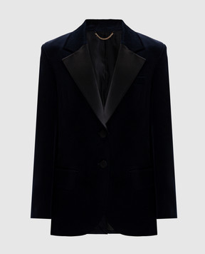 Victoria Beckham Синий бархатный жакет Camilla 1425WJK007244B