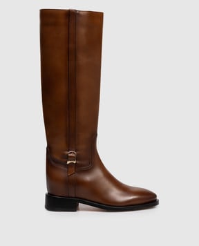 Santoni Коричневі шкіряні чоботи WSHM71827BJ2HDYL