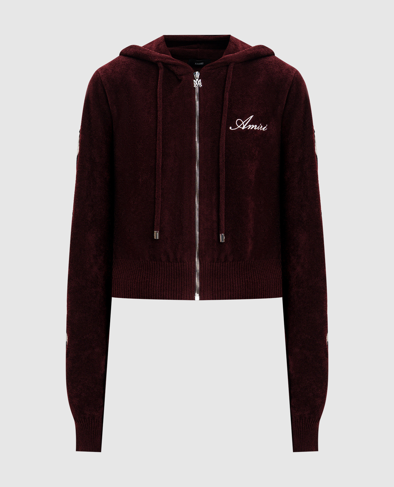 Бордова спортивна куртка з принтом