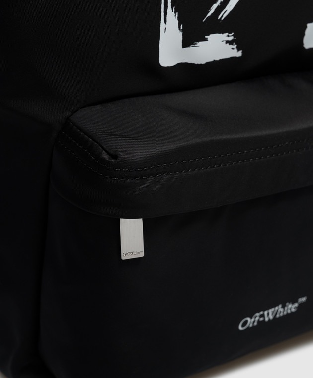 Off-White Детский черный рюкзак с принтом OBNB001S26FAB001 изображение 4
