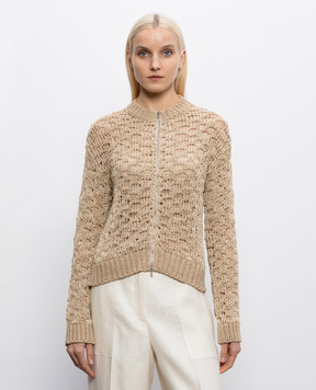 Peserico Бежевий кардиган з льоном A99041F039308A