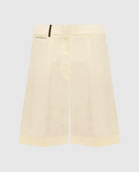 Peserico Жовті шорти з льону з патчем та ланцюжком P0432102647