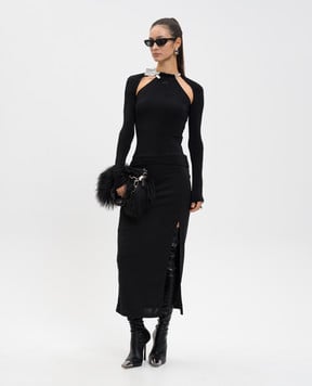 Off-White Чорний топ з логотипом 2AD27LF25JER001