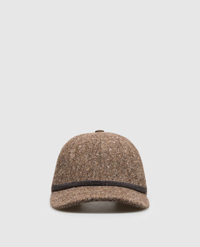 Brunello Cucinelli Коричневая кепка с шерстью MCAP90218