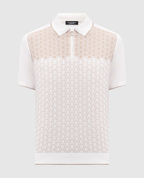 Stefano Ricci Біле поло з шовком K818109P31F26175