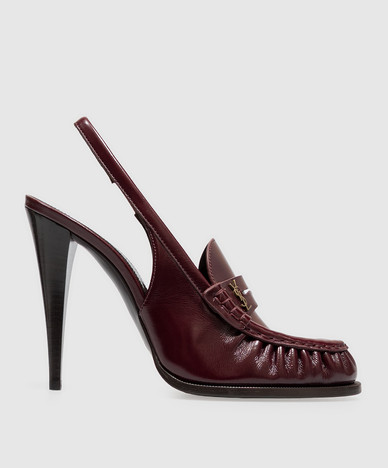Бордовые кожаные слингбеки LE LOAFER