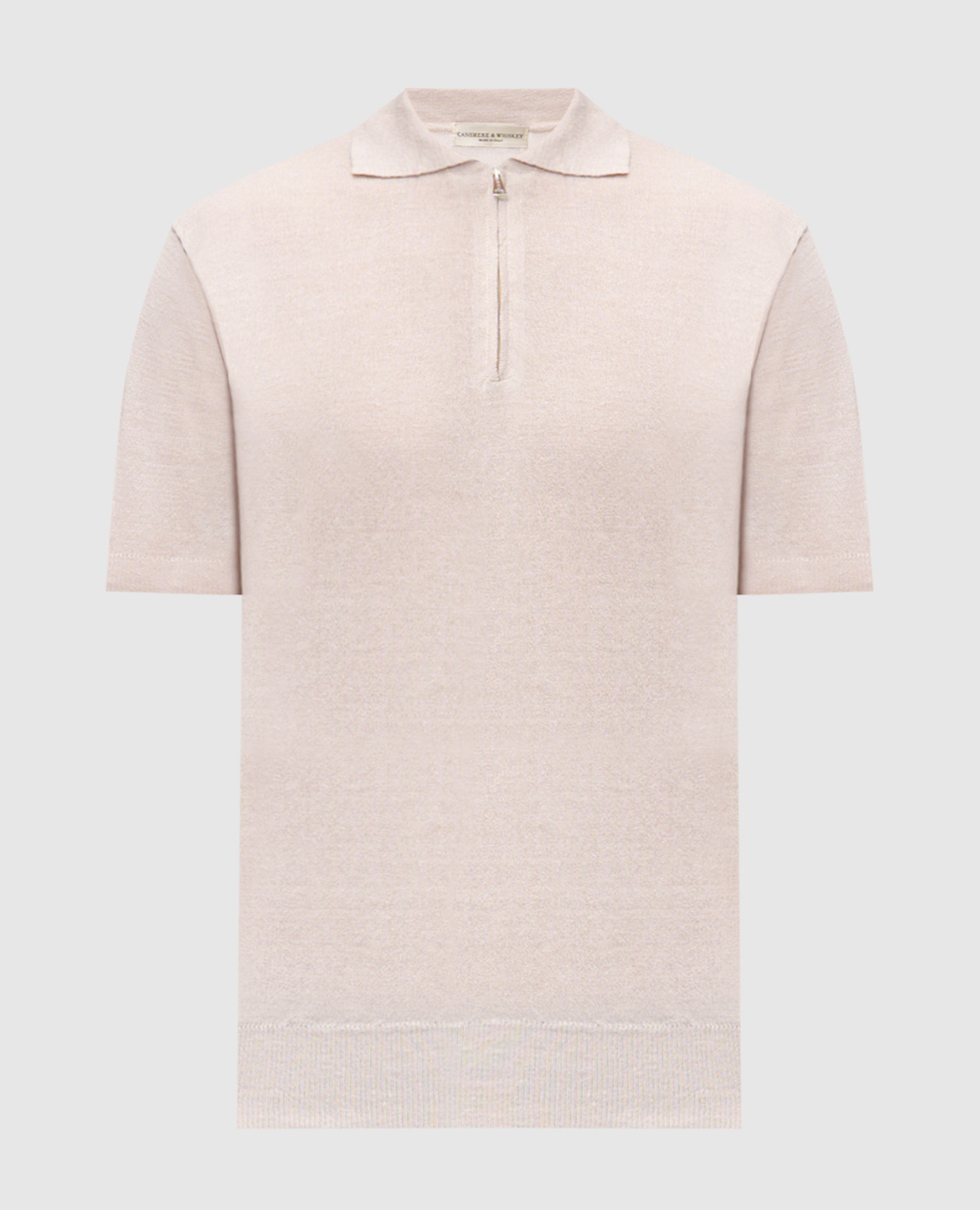 Бежевое поло с леном