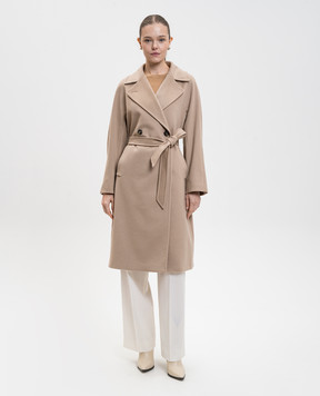 Max Mara Weekend Бежевое двубортное пальто CASCIA из кашемира CASCIA