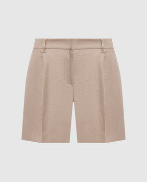 Brunello Cucinelli Бежеві шорти з льону з ланцюжком моніль MH527P8923