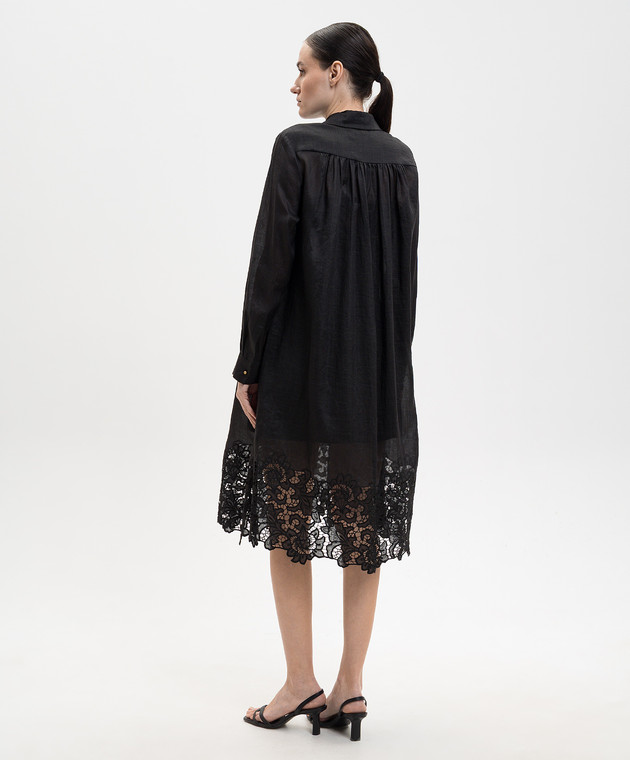 Max Mara Черное платье-рубашка MELA из рамы с вышивкой MSTMELA изображение 4