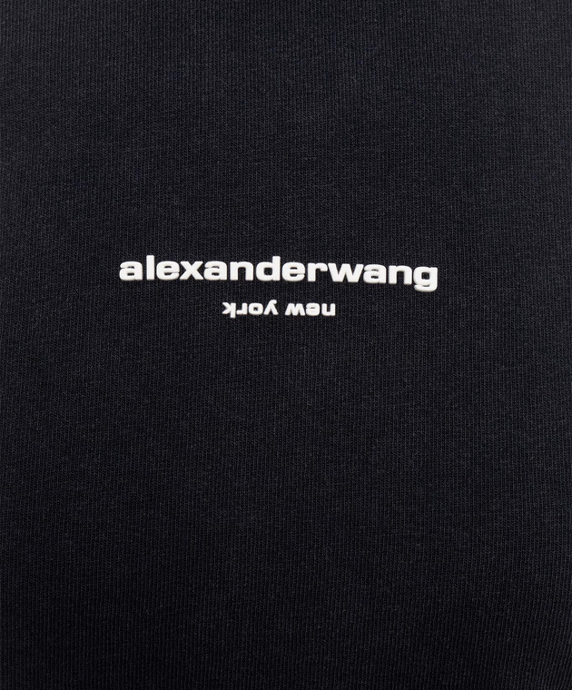 Alexander Wang Черная футболка с фактурным логотипом 1CC3261302 изображение 5