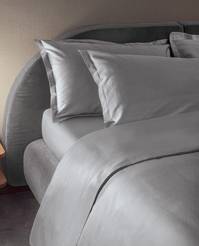 Fazzini Сірий комплект сатинової постільної білизни TRECENTO з бавовни TRCCOCO155X200RS268