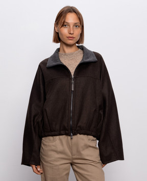 Brunello Cucinelli Коричневая куртка из шерсти MP565B3F06