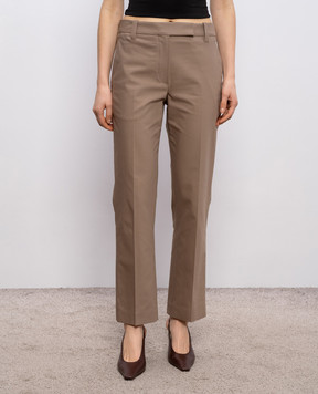 Brunello Cucinelli Коричневі штани з ланцюжком моніль M0F70P9169