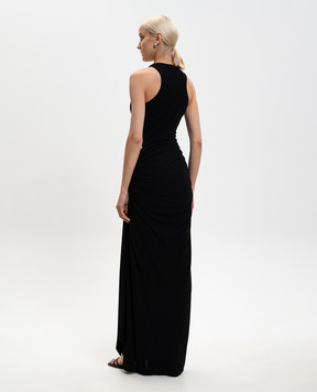 Casablanca Черное платье миди с эмблемой WSP26JDR01601