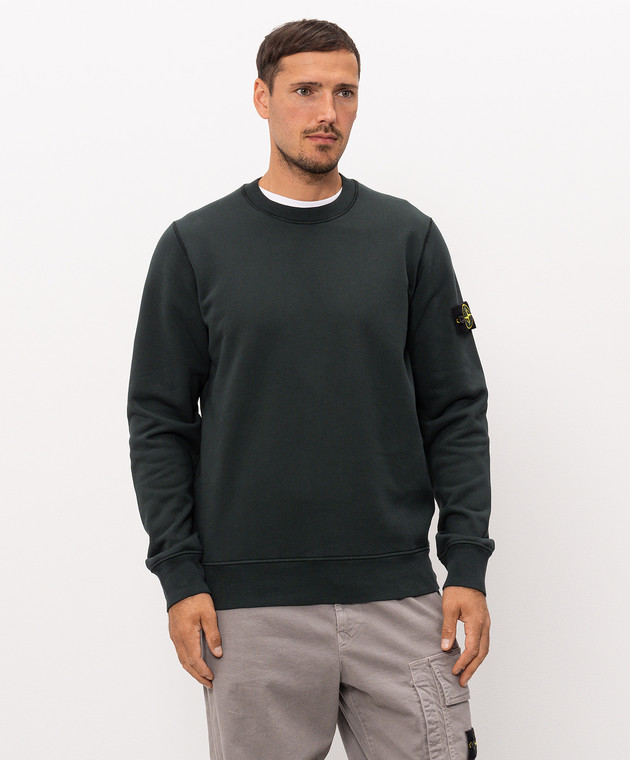 Stone Island Зелений світшот з патчем логотипа L2S156100060S0051 зображення 3