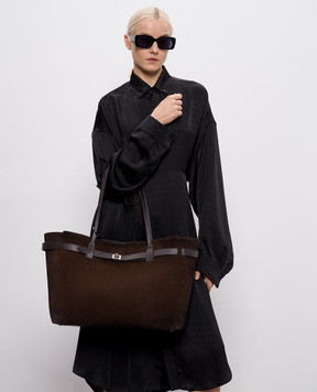 Balenciaga Коричневая замшевая сумка Bel Air 8456132ACCH