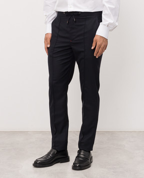 ISAIA Синие брюки из шерсти PNC053P9010