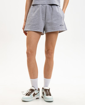 Off-White Сірі меланжеві шорти з принтом логотипа 2CI005S26FLE001