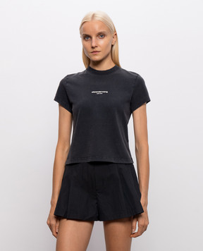 Alexander Wang Черная футболка с фактурным логотипом 1CC3261302