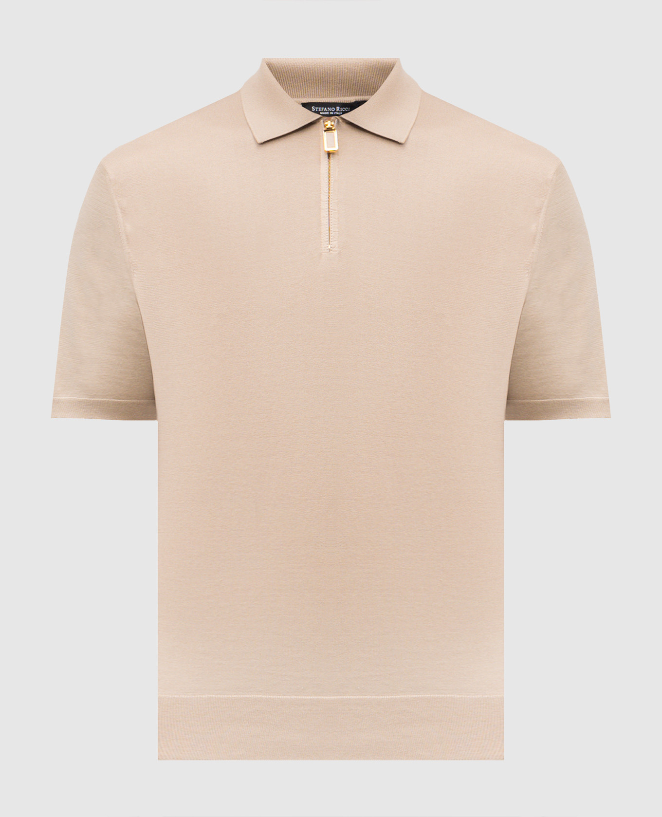 

Бежевое поло с шелком, Бежевый, Поло