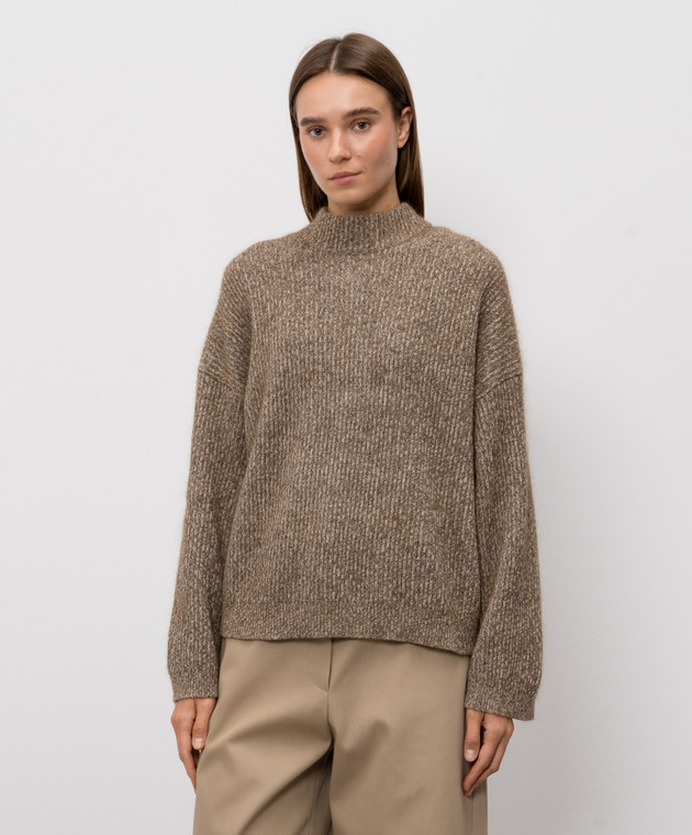 Brunello Cucinelli Коричневий светр з кашеміром та вовною MTX755604P зображення 3
