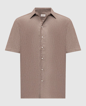 Castangia dal 1850 Коричнева сорочка з льону PDAMOD11S26