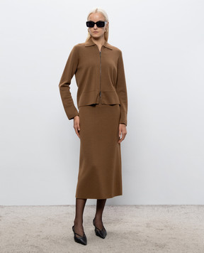 Max Mara Коричнева спідниця SONNI з вовни MMLSONNI