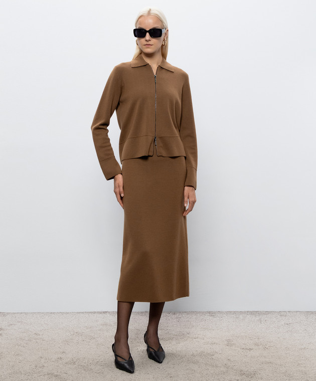 Max Mara Коричнева спідниця SONNI з вовни MMLSONNI зображення 2