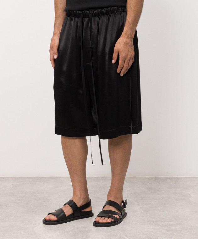 Ann Demeulemeester Черные шорты-бермуды Raul B0013939FA734 изображение 3