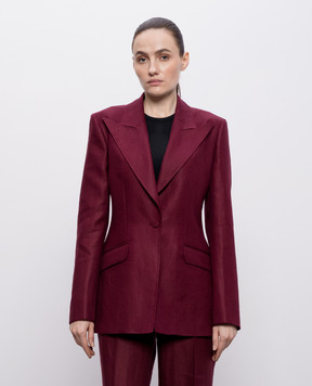 Gabriela Hearst Бордовий жакет Leiva із льону 2265001LI042
