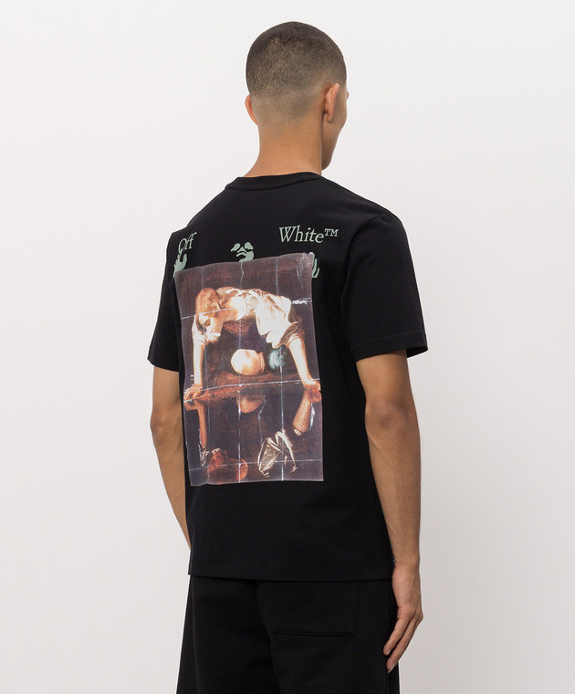 Off-White Черная футболка с принтом Narciso Poster 44MAA16MF26J00J изображение 4