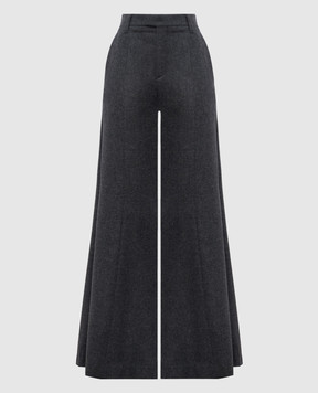 Brunello Cucinelli Сірі штани кльош з вовни та кашеміру MB162P9358