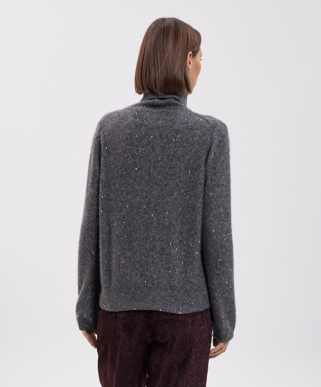 Allude Сірий светр з кашеміру та шовку з паєтками 26577102 зображення 4