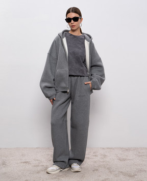 Alexander Wang Сіра утеплена спортивна куртка з кристалами UCC4252074