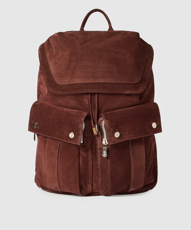 Brunello Cucinelli Бордовый замшевый рюкзак Leisure MBSFBU325