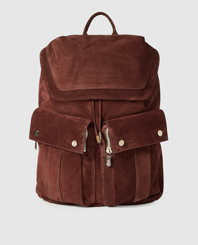 Brunello Cucinelli Бордовый замшевый рюкзак Leisure MBSFBU325