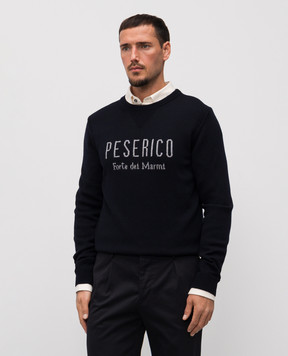 Peserico Синий свитер из шерсти с логотипом узором R59434F079044D