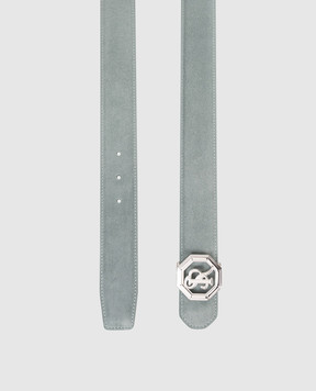 Stefano Ricci Зелений замшевий ремінь з монограмою логотипа N381SDC366P