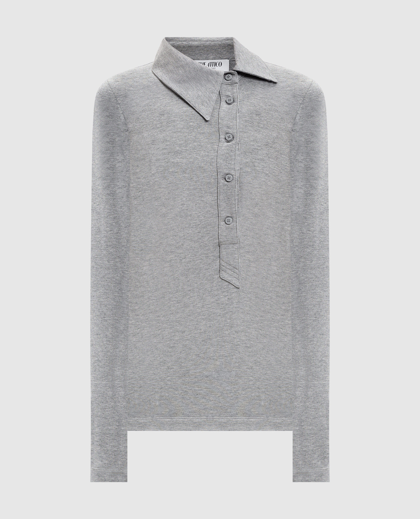 

Серое меланжевое поло с логотипом, Серый, Поло