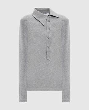 The Attico Серое меланжевое поло с логотипом 260WCI00031JJF006AA