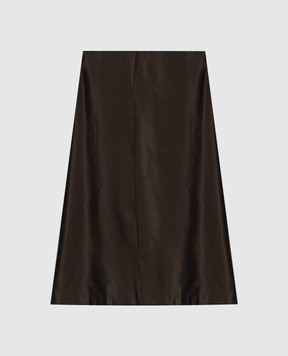 Khaite Коричневая юбка с шелком Nania 4165479