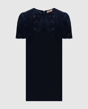 Twinset Синя сукня міні з льоном 261TP2310