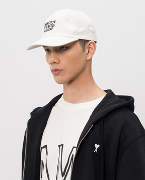Ami Paris Белая кепка с вышивкой надписи UCP283AW0041m