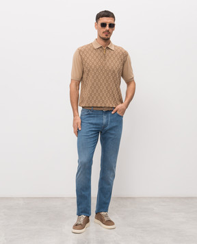 Stefano Ricci Коричневе поло з шовком K414015P31F26166