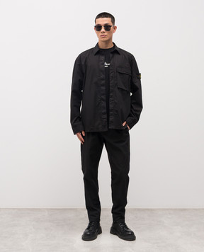 Stone Island Чорна сорочка з логотипом L1S151200032S0003